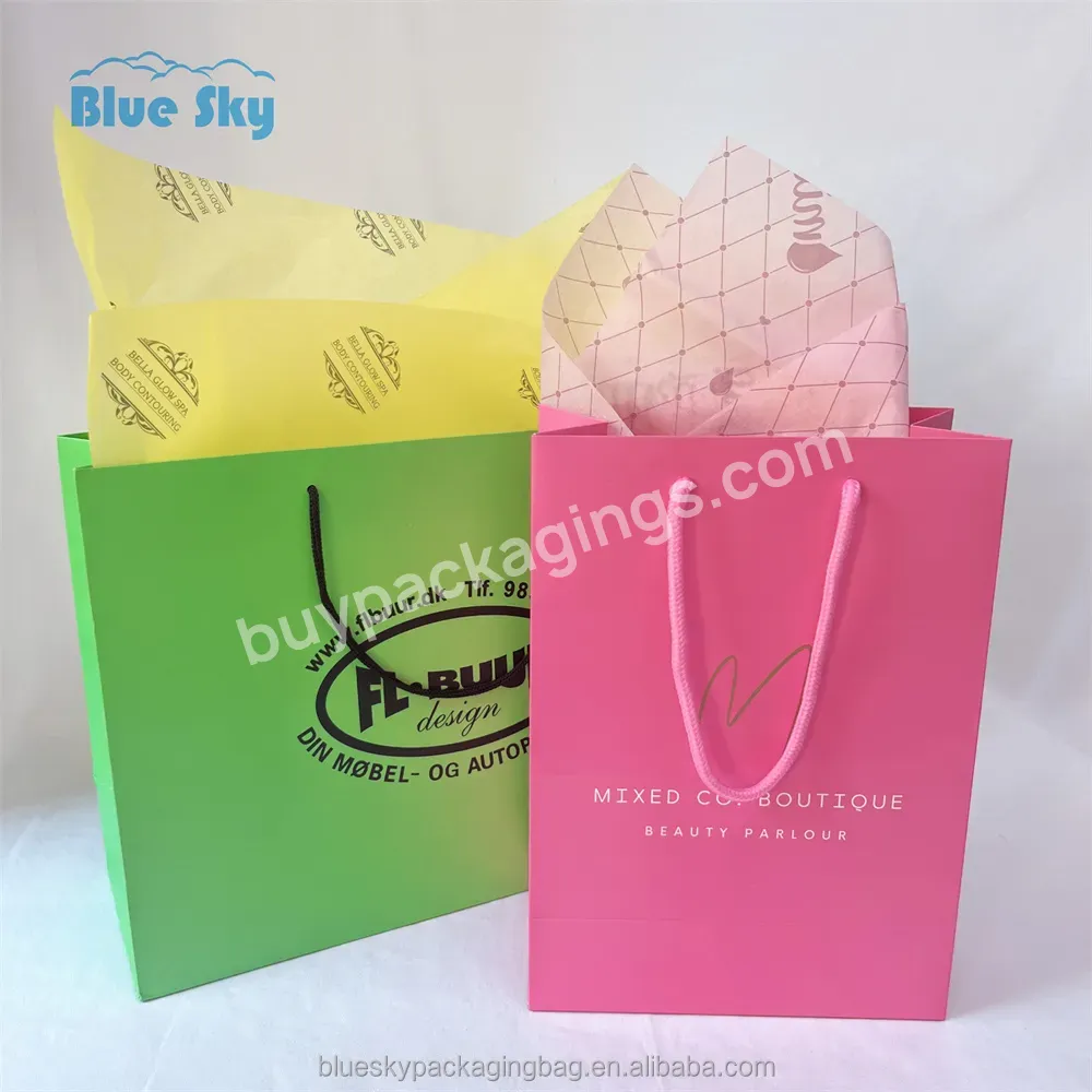 Color Cool Personalized Printing Luxury Boutique Gift Bag Packaging Custom Printing Promotion Thank You Gift Bag