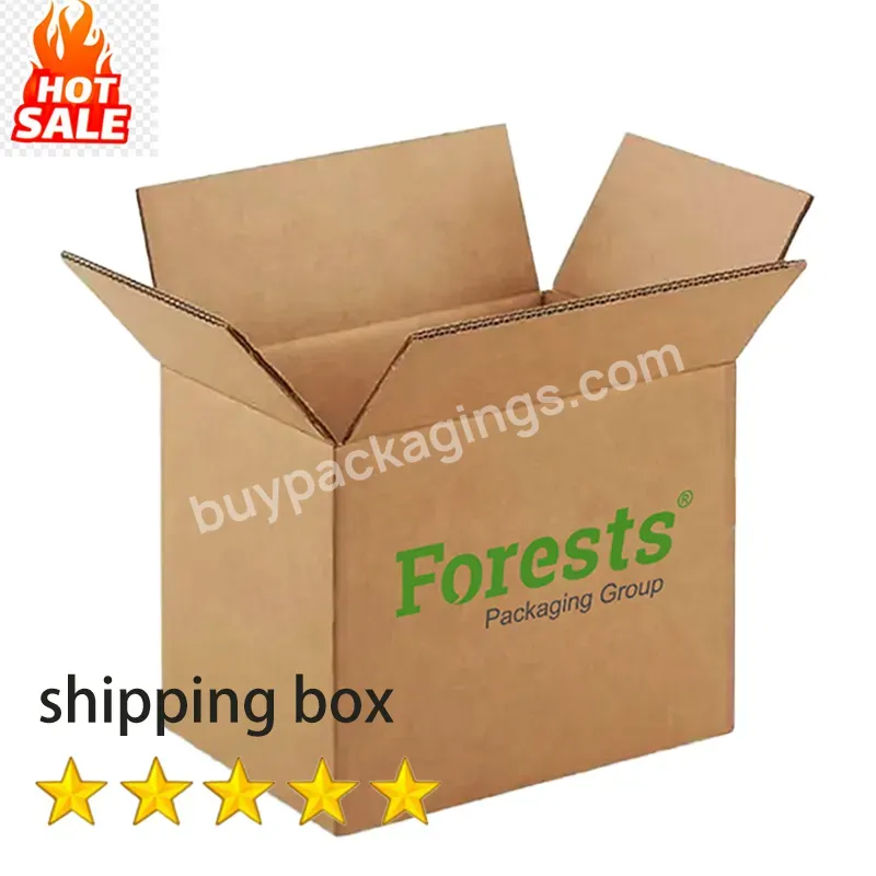 Color Printed Logo Custom Cardboard Corrugated Paper Shipping Packaging 10x10x10 Shipping Box Custom Packaging