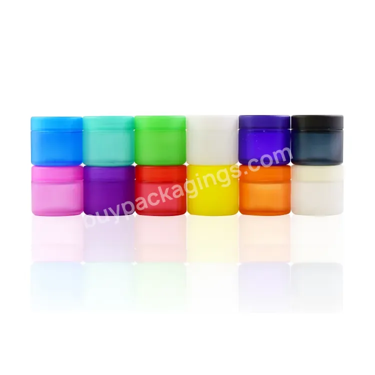 Colored Frosted Custom Personal 1oz 2oz 3oz 4oz 5oz 6oz 8oz 10oz Glass Jar Wide Mouth Child Proof Lid True Leaf Extra Container