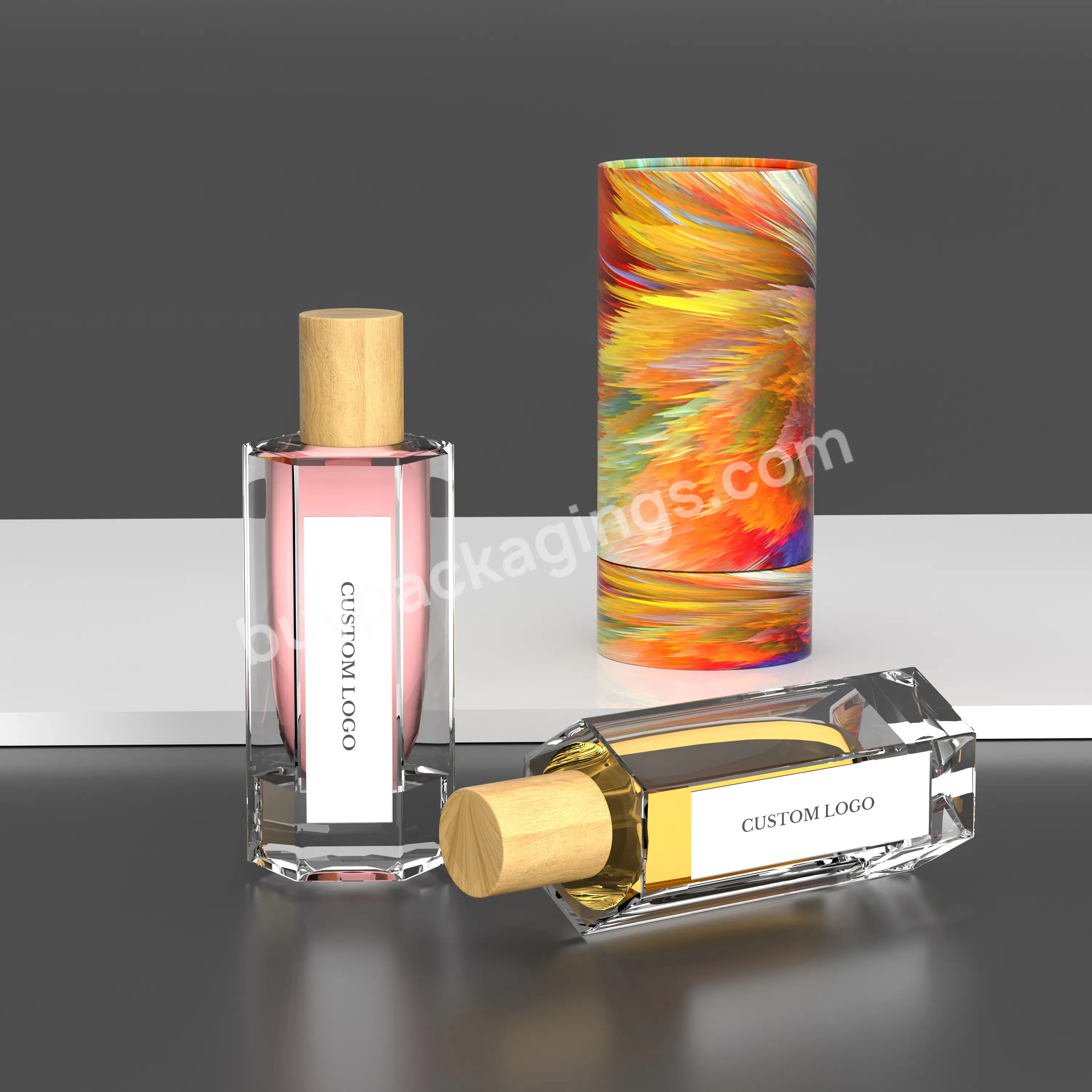 Colored Glass Perfume Bottle 30ml 50ml 100ml Square Glass Bottle Amber Toner Perfume Bottle With Sprayer