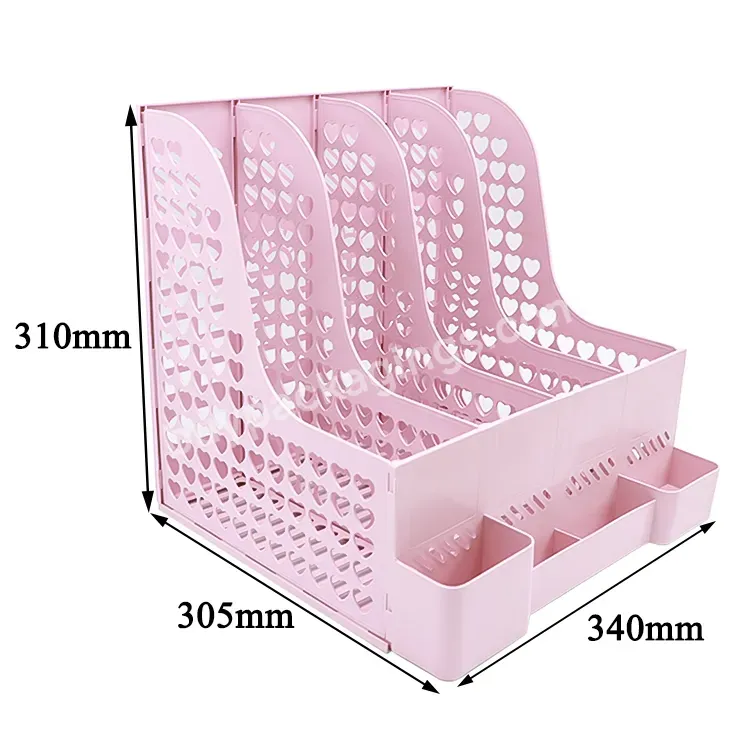 Colored Office File Organizer Stationery Supplies Cubbyhole Document Tray Wholesale Plastic Magazine Organizer