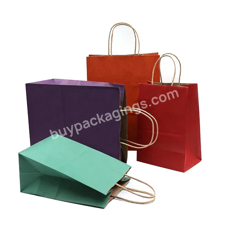 Colorful Bag Gift Kids Birthday Party With Handles Tea Packaging Kraft Paper Bags