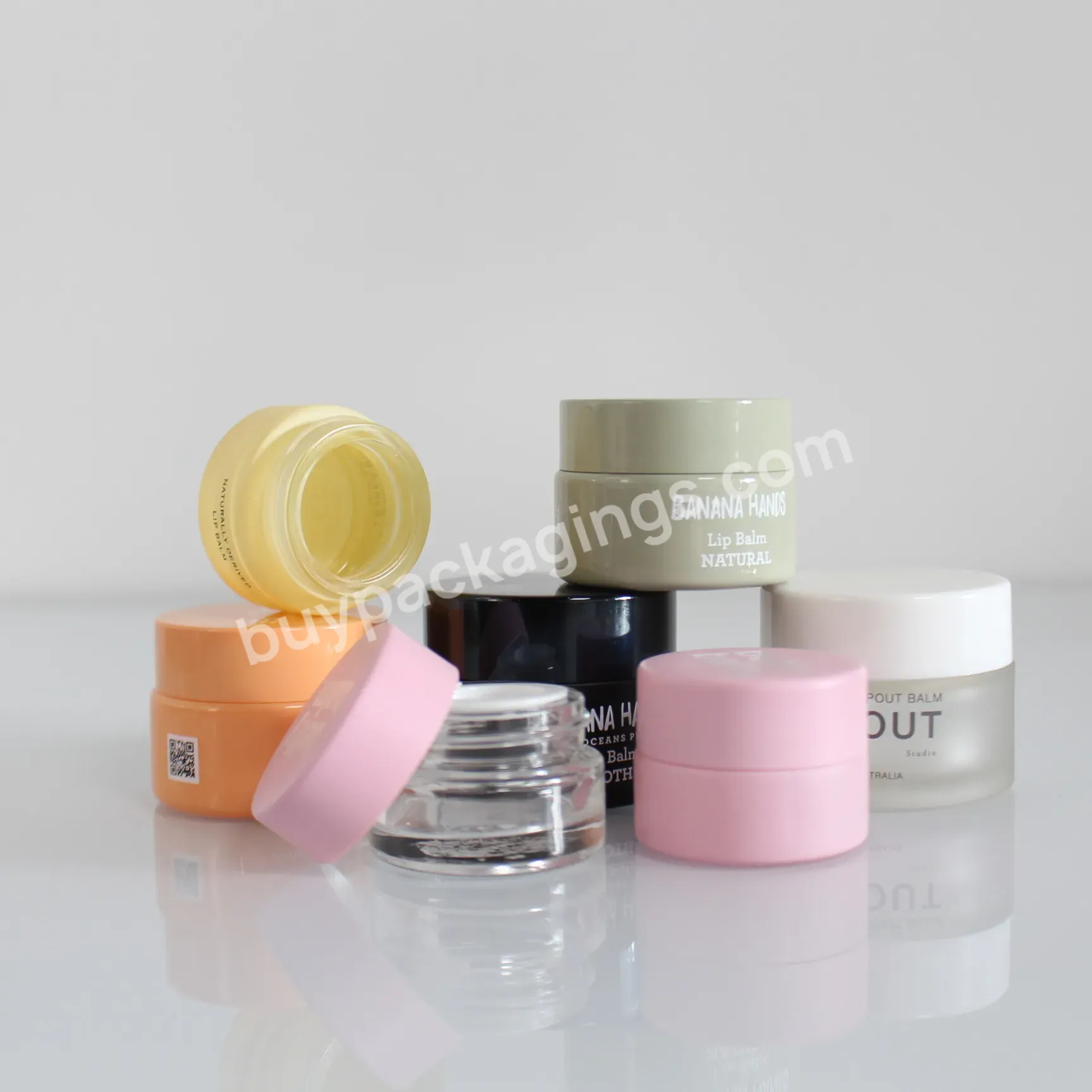 Colorful Custom 30 50g Matte Empty Skincare Packaging Eye Facial Cream Jar Round Frosted Glass Cosmetic Jars With Screw Lid