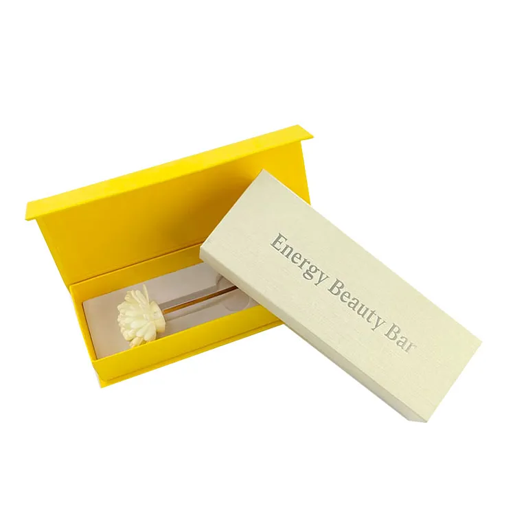 Colorful Custom Gold Foil Logo Yellow Magnetic Closure Gift Box Packaging Luxury Magnetic Small Gift Box