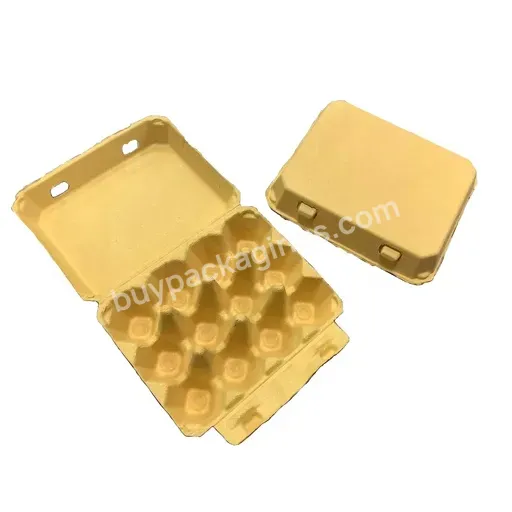 Colorful Dozen Egg Boxes 12 Cell Paper Pulp Biodegradable Egg Cartons Holders For Refrigerator Market Farmers Display