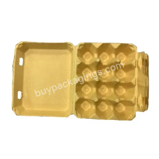 Colorful Dozen Egg Boxes 12 Cell Paper Pulp Biodegradable Egg Cartons Holders For Refrigerator Market Farmers Display