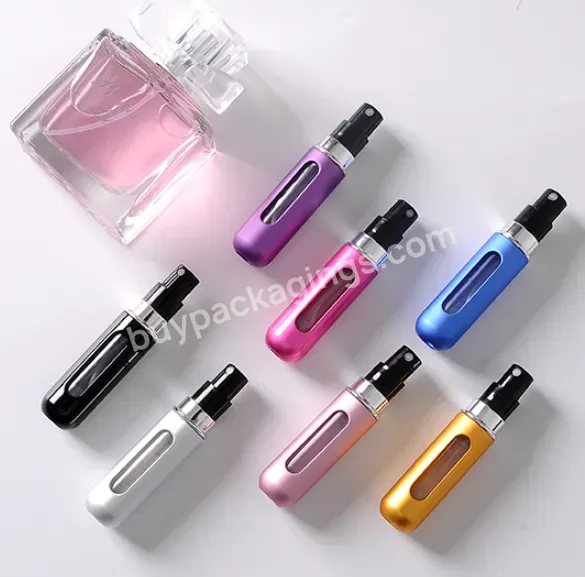 Colorful Empty 5ml 8ml Aluminum Travel Refillable Pocket Perfume Atomizer Bottles Spray