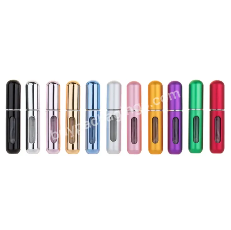 Colorful Empty 5ml 8ml Aluminum Travel Refillable Pocket Perfume Atomizer Bottles Spray