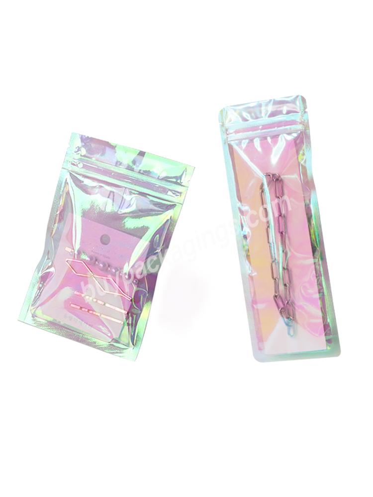 Colorful Laser Mini Transparent Earrings Hairpin Jewelry Packaging Bag