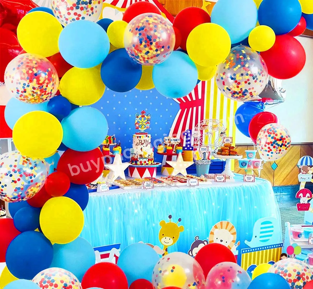 Colorful latex balloon chain set baby's birthday party Carnival circus party decoration