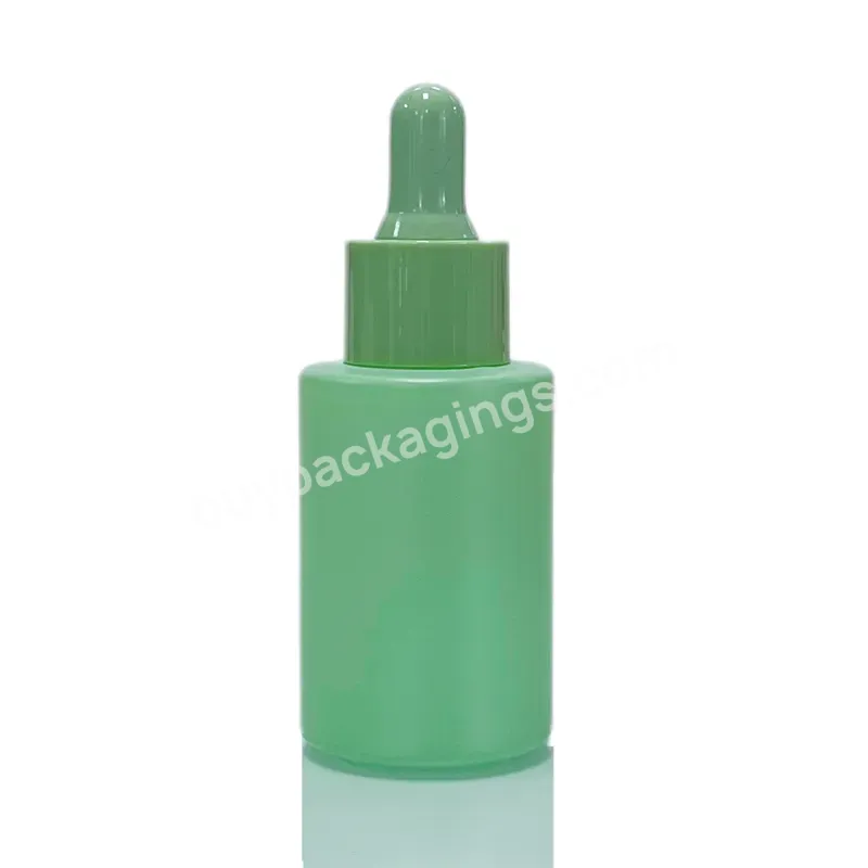 Colorful Matte Frosted Green Glass Bottles With Dropper Fancy Serum Bottle 20ml 30ml 50ml Essential Oil Bottle