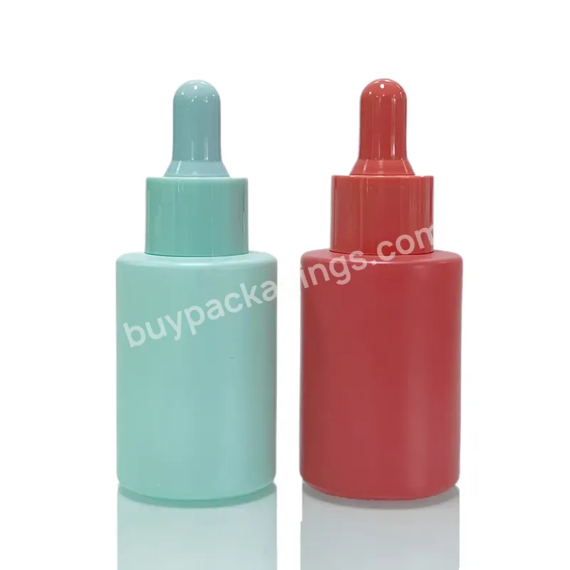 Colorful Matte Frosted Green Glass Bottles With Dropper Fancy Serum Bottle 20ml 30ml 50ml Essential Oil Bottle