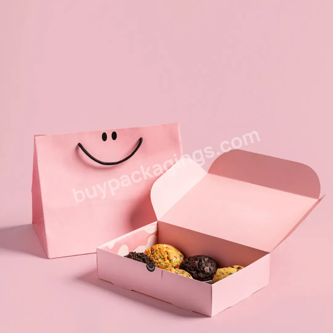 Colorful Printing Custom Beautiful Pink Paper Delicious Cookie Donut Cardbox Dozen