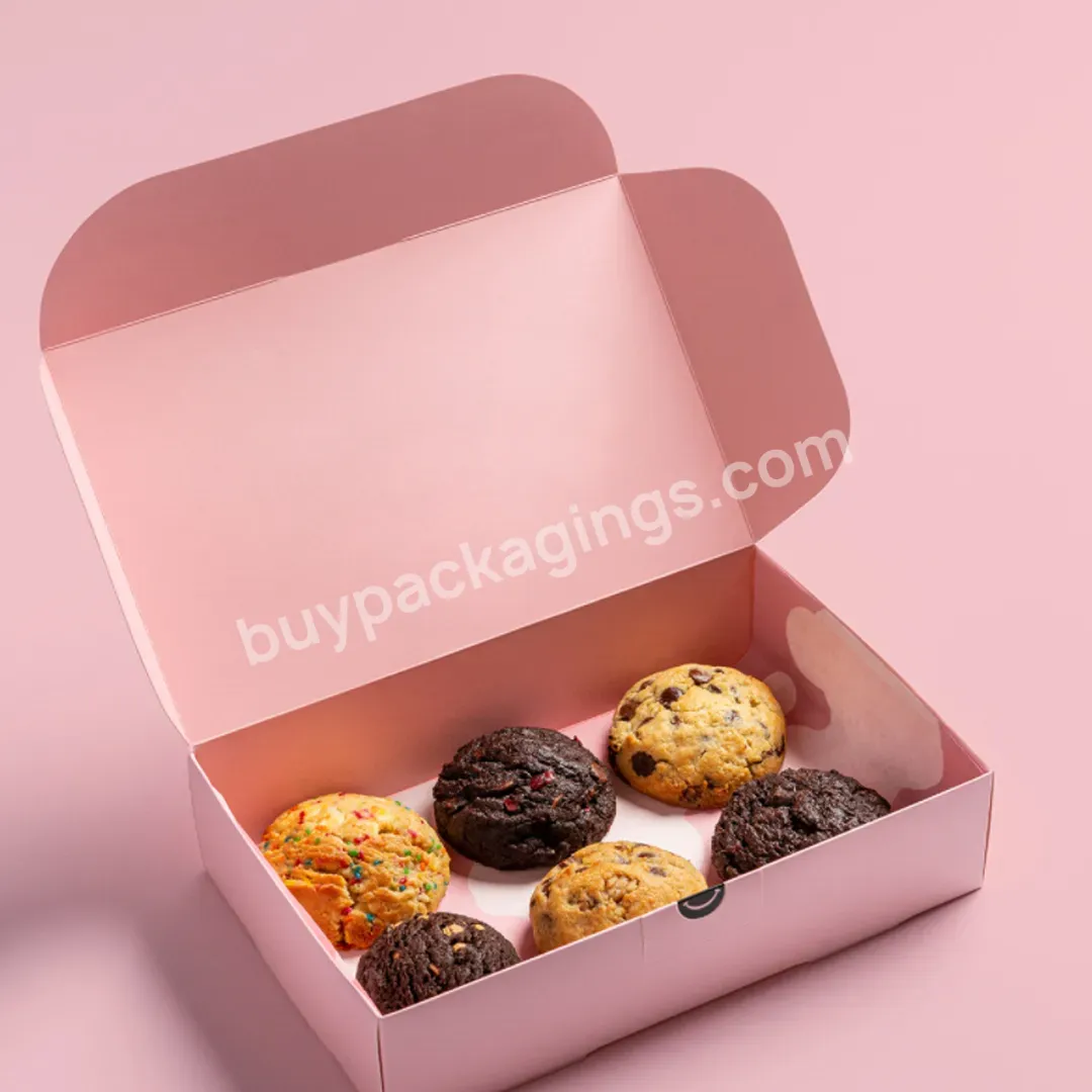 Colorful Printing Custom Beautiful Pink Paper Delicious Cookie Donut Cardbox Dozen