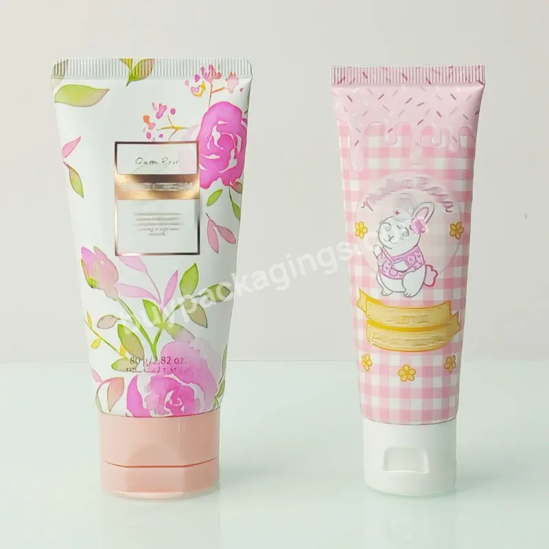 Colorful Printing Hand Cream Hair Removal Cream Facial Cleanser Empty Package 40ml 80ml Squeeze Soft Pe Tube