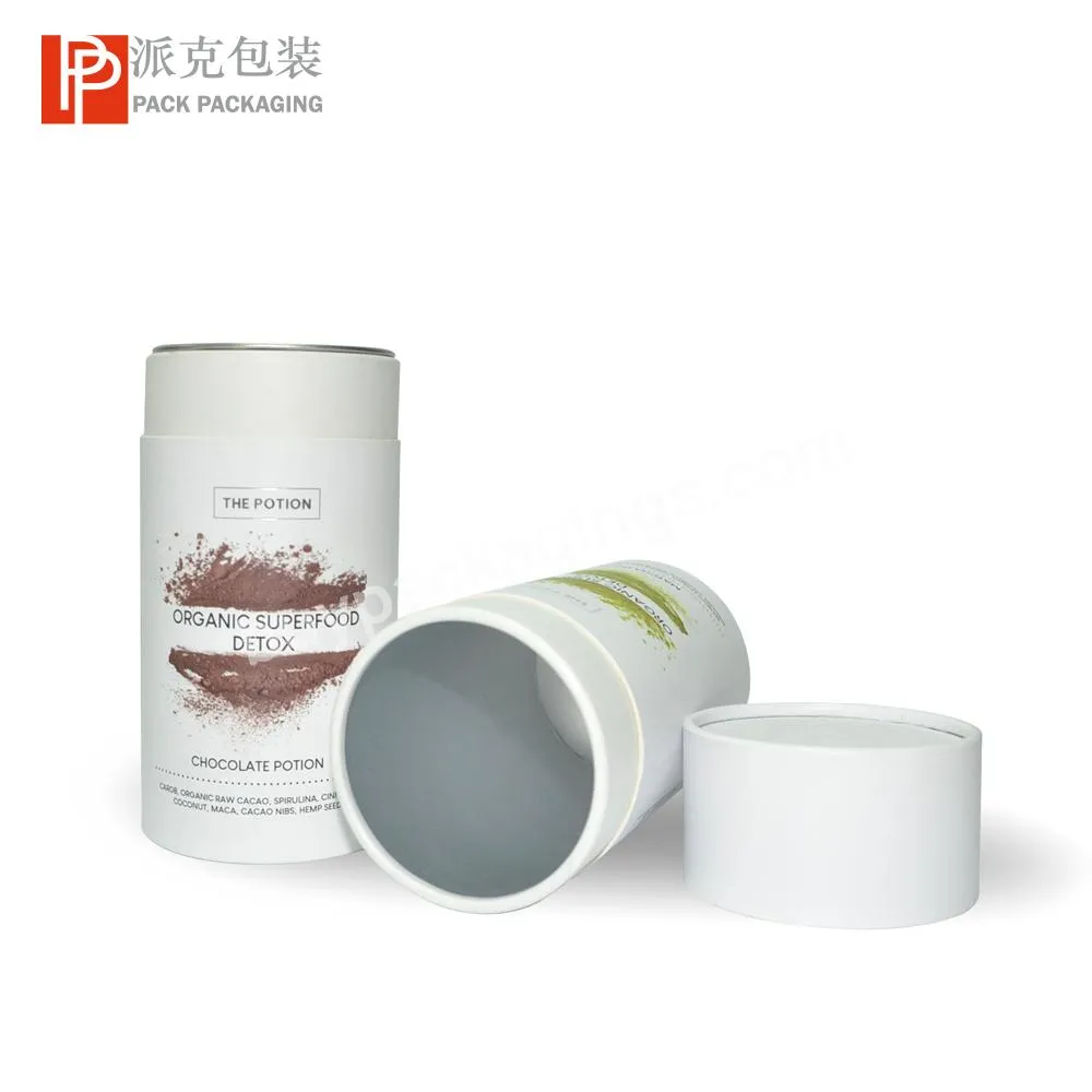 Colorful Printing White Board Paper Tube Salt   Superfood Packaging For Food Packaging