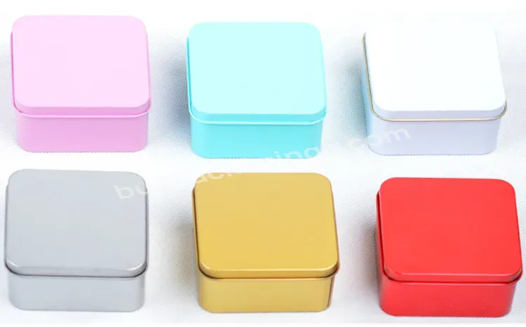 Colorful Square Portable Storage Container Treats Gifts Favors Loose Tea Coffee Crafts Box Metal Tin Can