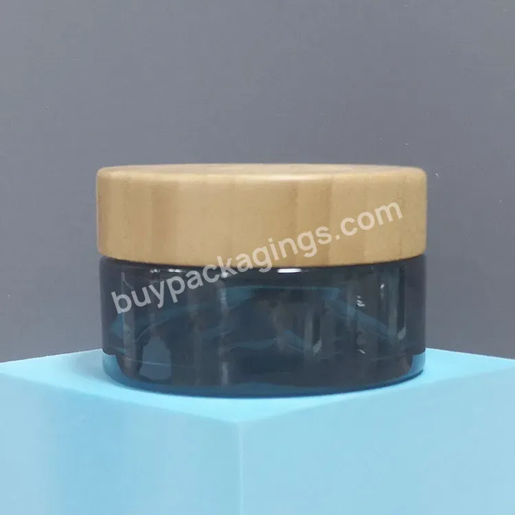 Cometic Skin Care Packaging 50 Ml Bamboo Top Matte Glass Jar Envase Cristal Madera Cosmetic Black