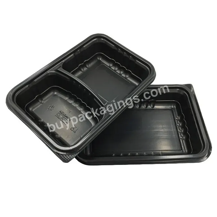 Compartment Divided Tiffin Lunch Box Pp Plastic Disposable Blister Food Packaging Custom Take Away Bento Box With Lid