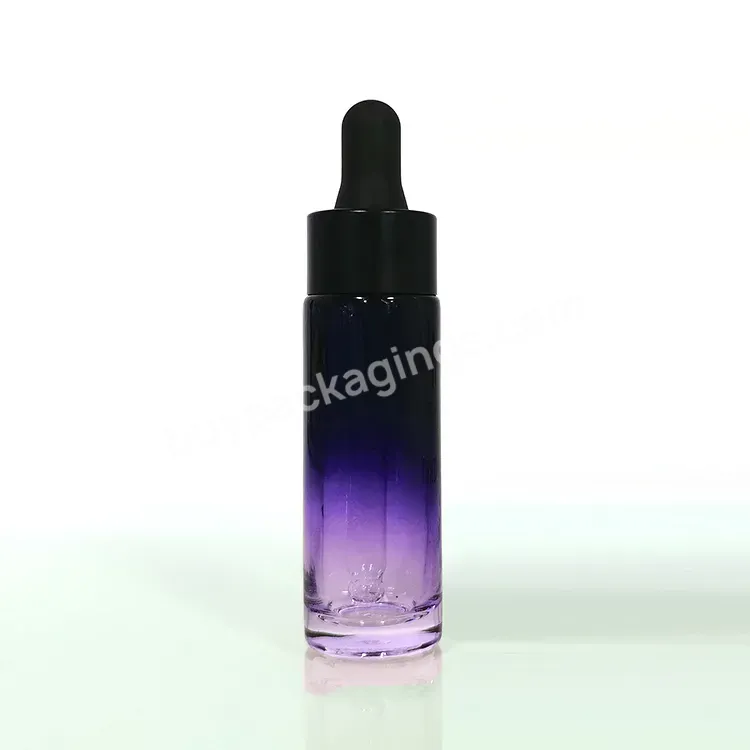 Competitive Price 15ml 30ml Matt Black Transparent Essence Skin Care Empty Round Glass Bottle With Black Dropper