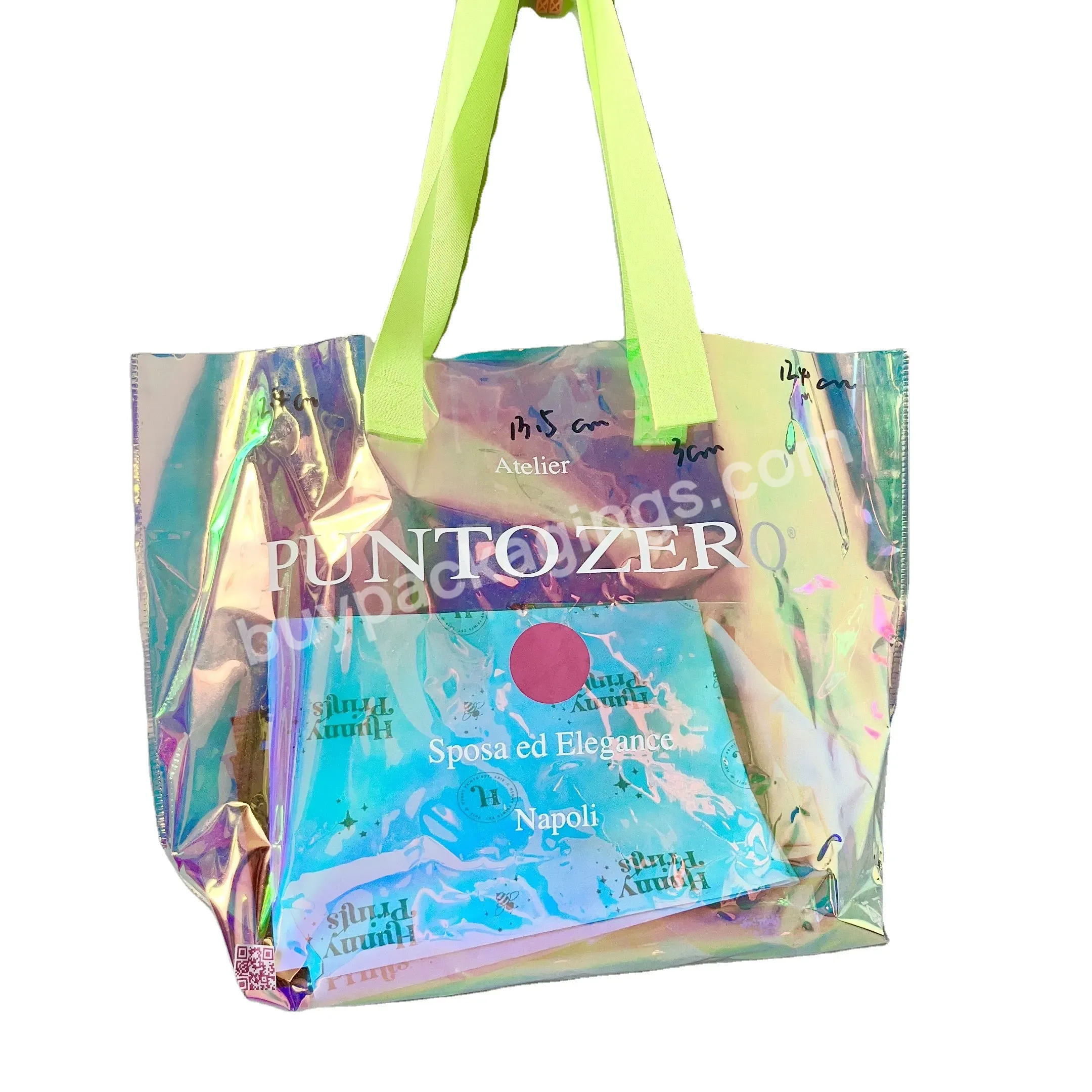 Competitive Price Colorful Holographic Transparent Pvc Tpu Plastic Clear Tote Bags