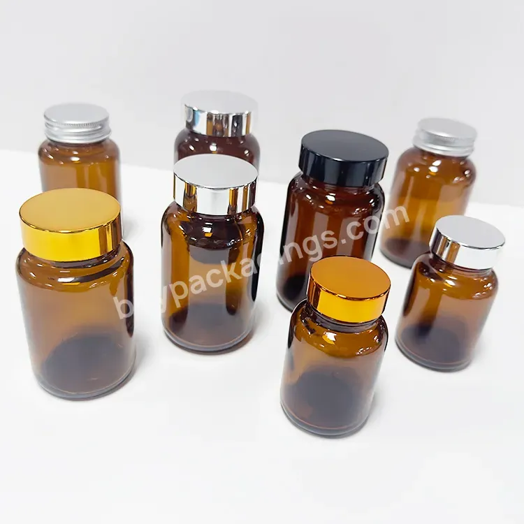 Competitive Price Medicine 200ml 250ml Empty Glass Amber Vitamin Capsule Bottle With Screw Cap