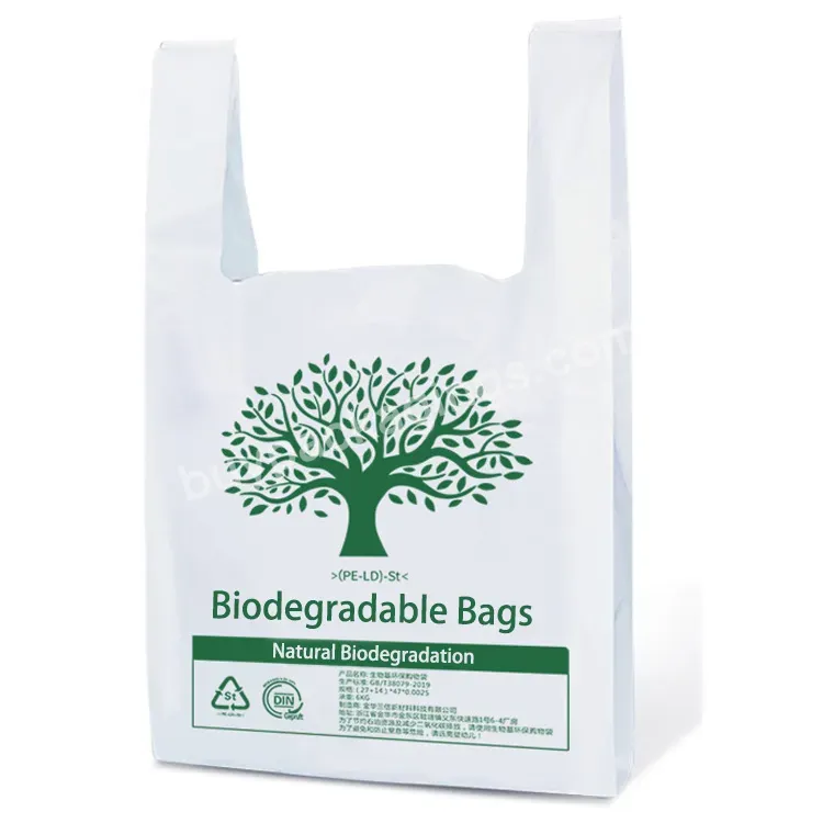 Compostable Cornstarch Pla Pbat Biodegradable T Shirt Plastic Bags Carry Hdpe/ldpe Custom Eco Friendly Shopping Bioplastic Bags