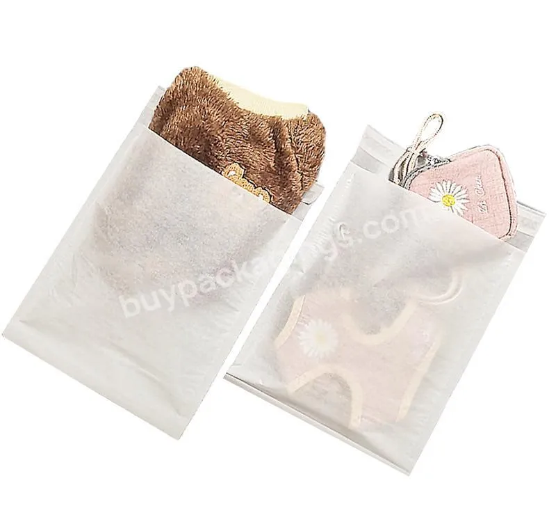 Compostable Custom Glassine Packaging Paper Envelopes Clear Glassine Garment Non Plastic Gusset Eco Friendly Paper Bag