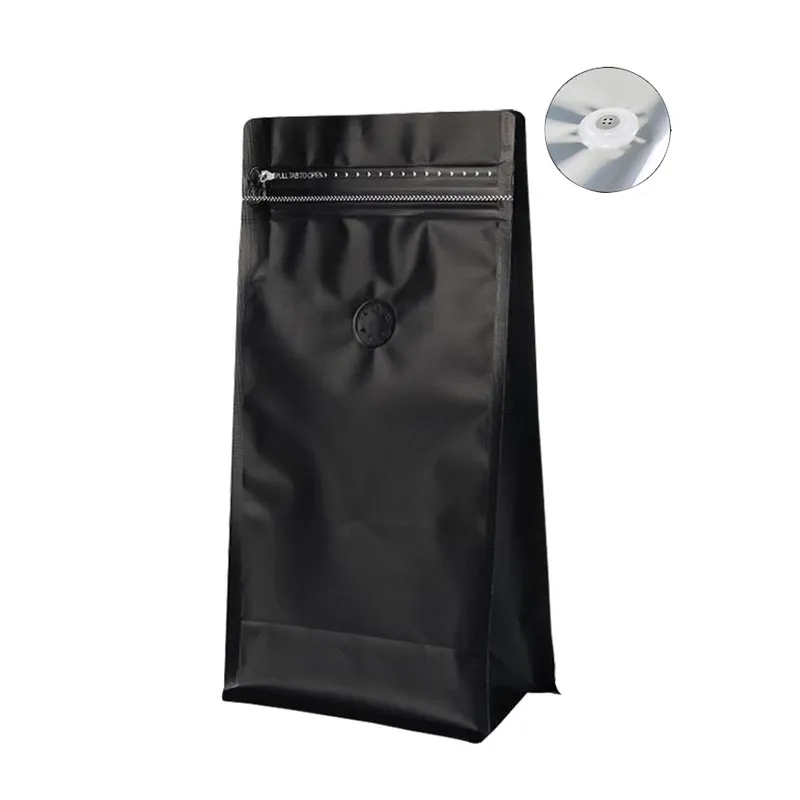 Compostable Manufacturer Zipper Top customized coffee bag with valve