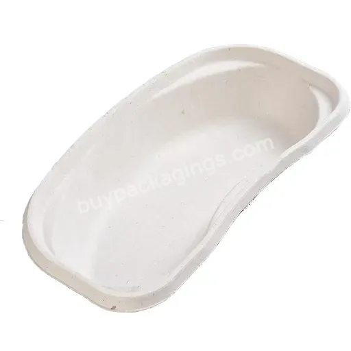 Compostable Nursing Pulp Disposable Bedpan Urinal Patient White Disposable Pulp Bedpan Care Pulp Round Male Urinal Bottle