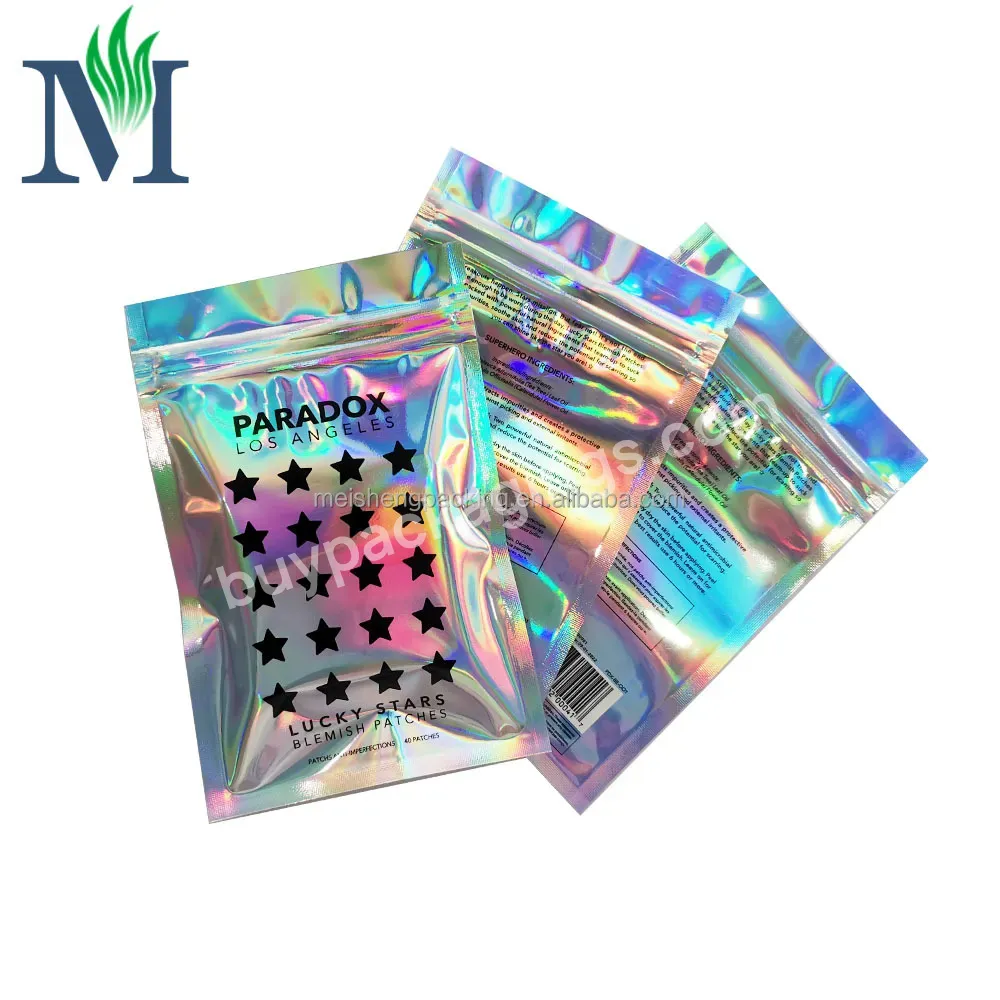 Compostable Three Side Sealed Zipper Mylar Candy Food Accessory Bean Packaging Bags Holographic Rainbow Bolsa Aluminum Foil Bags - Buy Aluminum Foil Rainbow Candy Food Accessory Bean Packaging Bags,Three Side Sealed Zipper Mylar Bolsa,Compostable Hol