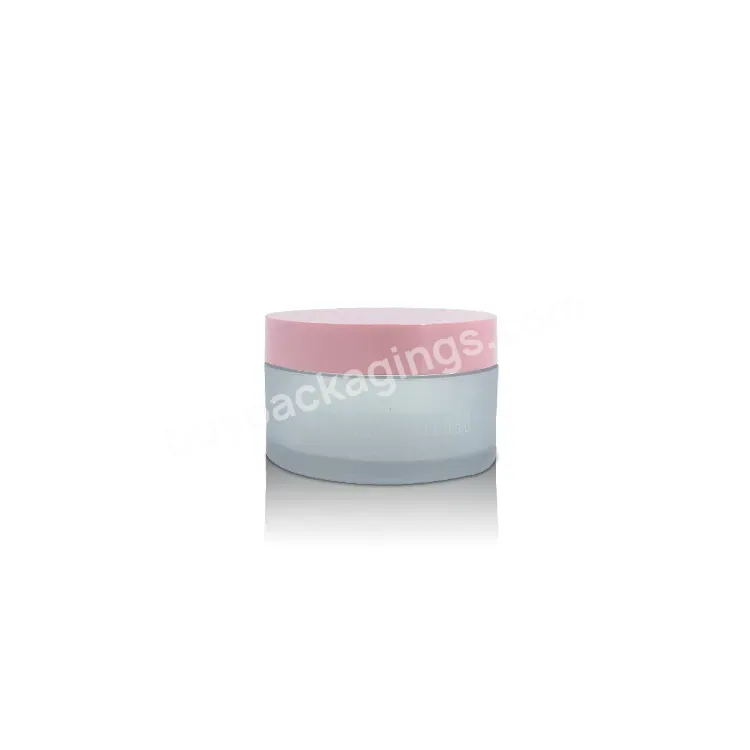 Container Jar Frosted Empty Facial-pack Skincare Cream With Pink Skin Care Cream Jar Cosmetic Packaging Plastic Pet Round Haputa