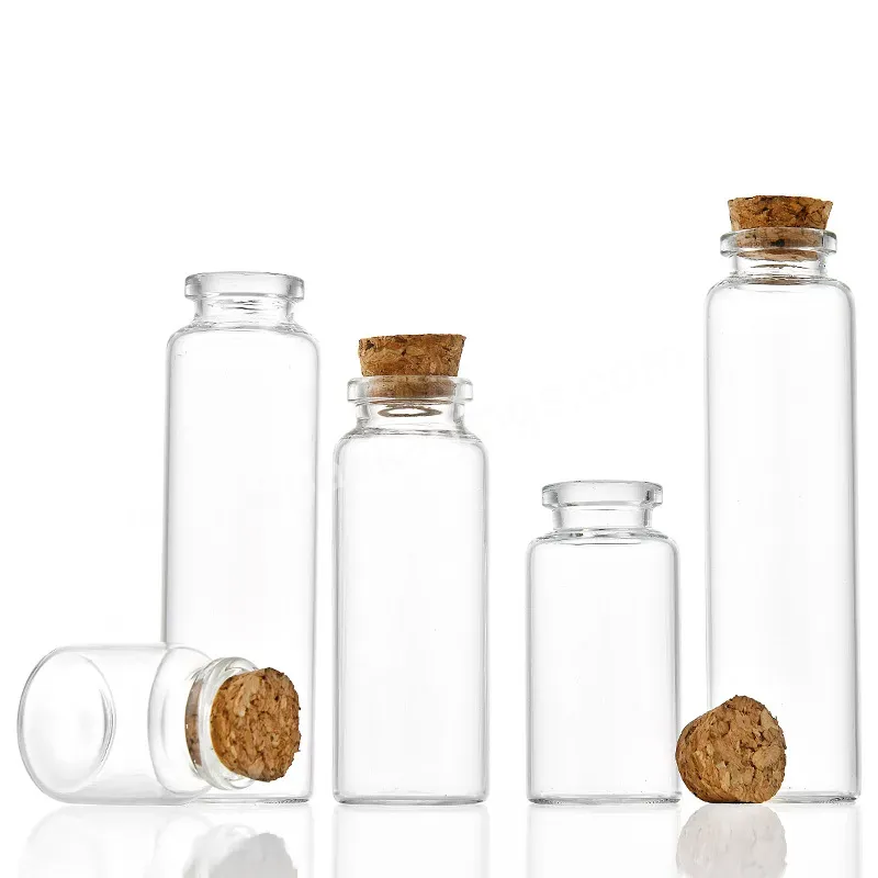 Cork Various Sizes Glass Food Storage Container Bath Salts Pepper Chilli Powder Jar With Cork Lid