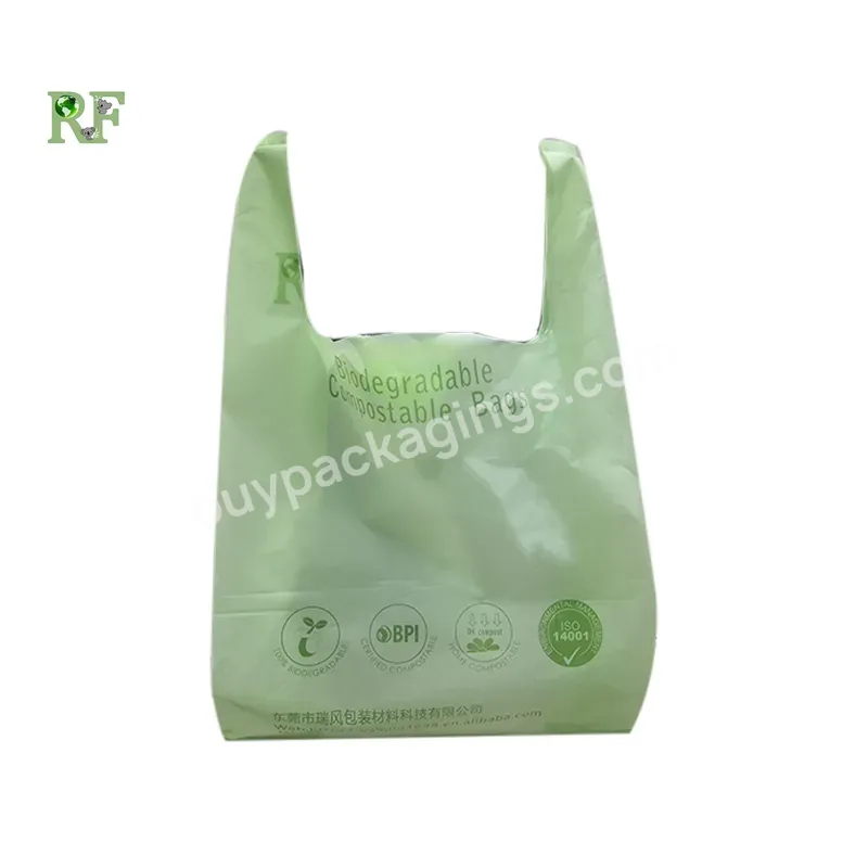 Corn Starch Based Plastic Shopping Bag Biodegradable T Shirt Bag