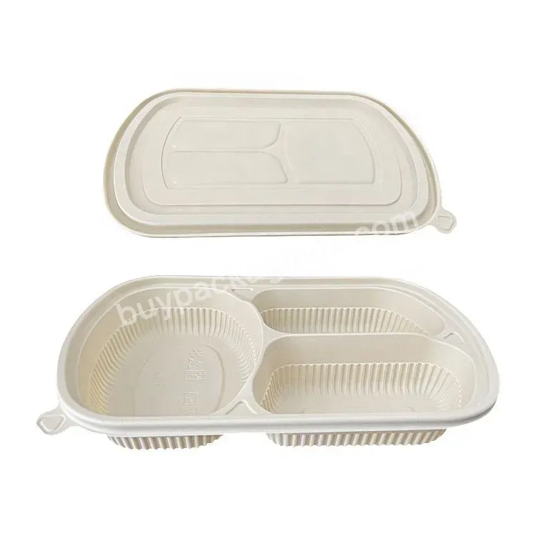 Corn Starch Biodegradable Microwava To Go 3 Compartment Plastic Disposable Tableware Pp Lunch Box Food Containers