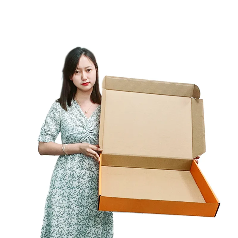 Corrugated  Big Customized Custom printed Logo Mailing Packing Carton Orange Shipping Boxes