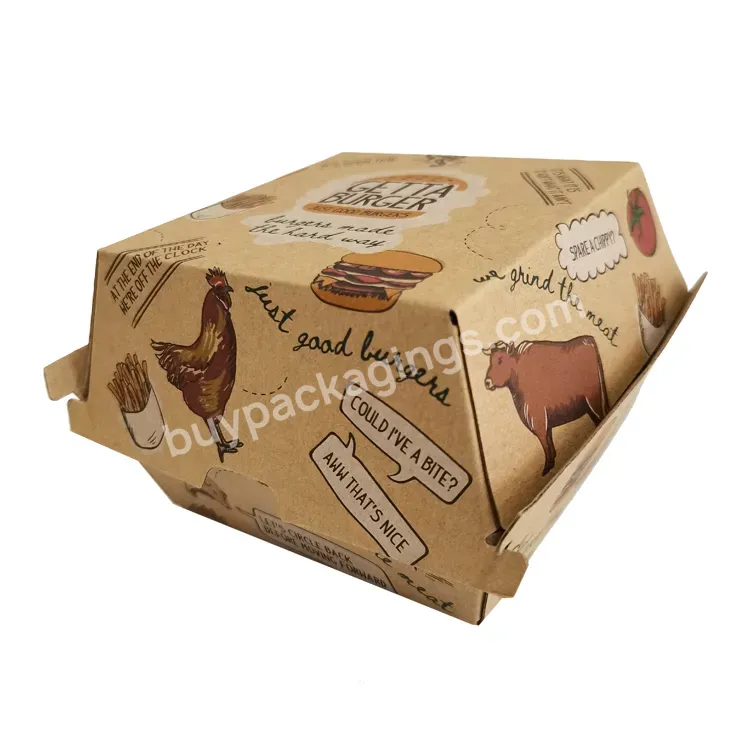 Corrugated Burger Box Fast Food Fried Box Spoon Packaging Box With Logo