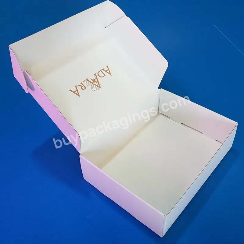 Corrugated Cardboard Ecommerce Shipping Packaging Custom Colored Matte Clothes Apparel Subscription Box