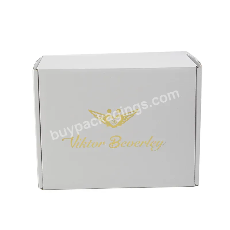 Corrugated Custom Logo Printed Gold Stamping White Clothing Pack Shipping Recycle Paper Box