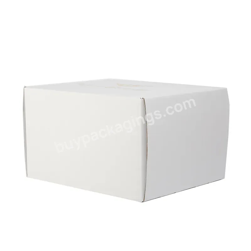 Corrugated Custom Logo Printed Gold Stamping White Clothing Pack Shipping Recycle Paper Box