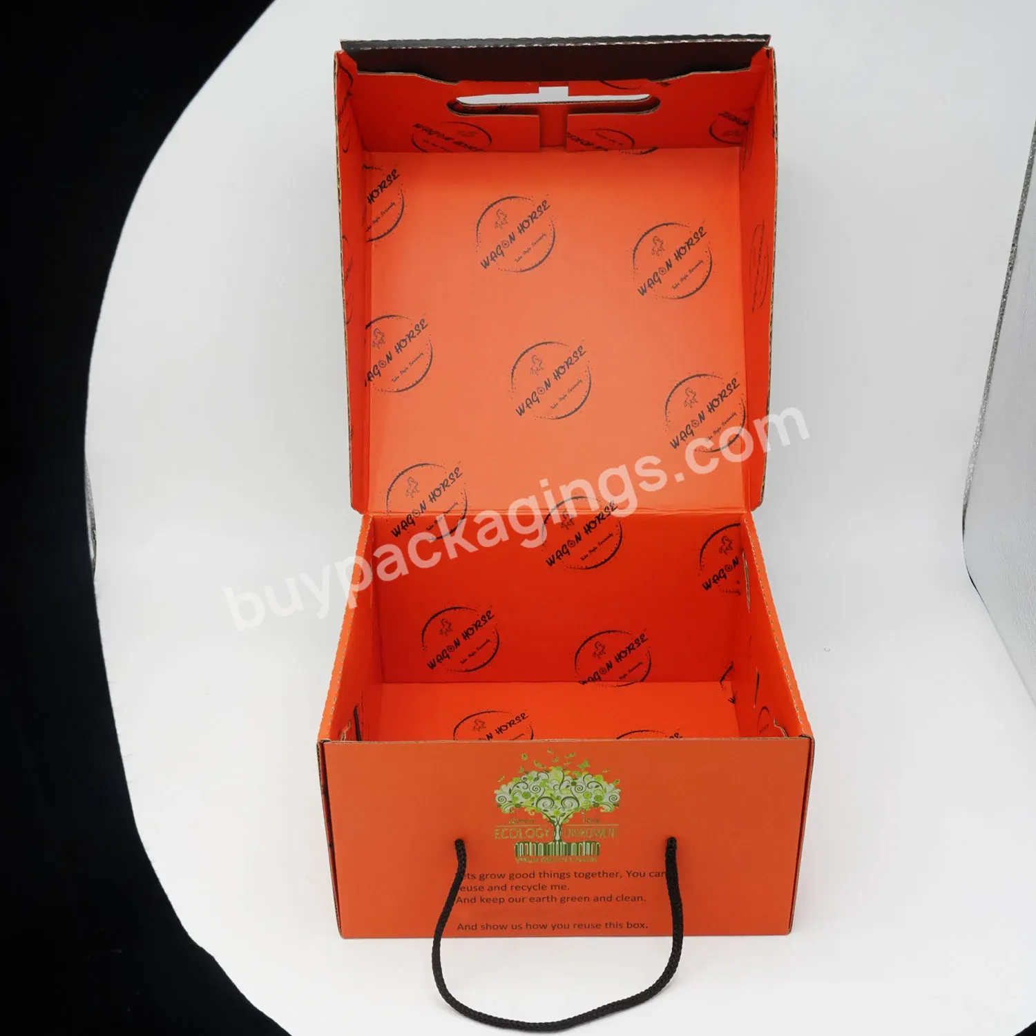 Corrugated Handle Hat Packaging Boxes Custom Logo Shipping Baseball Boxes For Cap