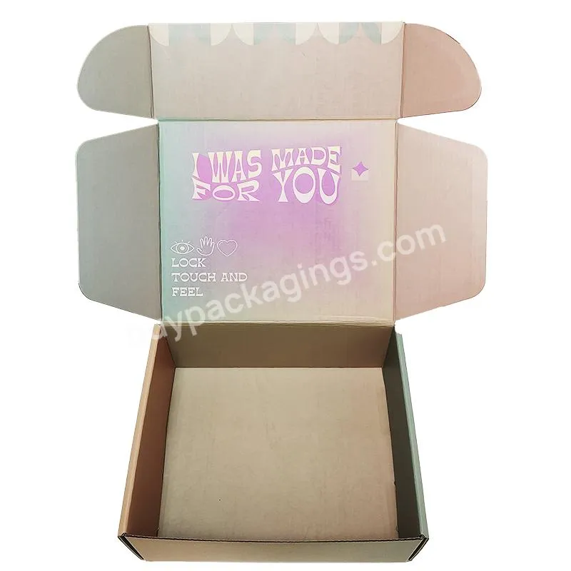 corrugated paper shipping tuck top mailer boxes with tear strip premium shipping box