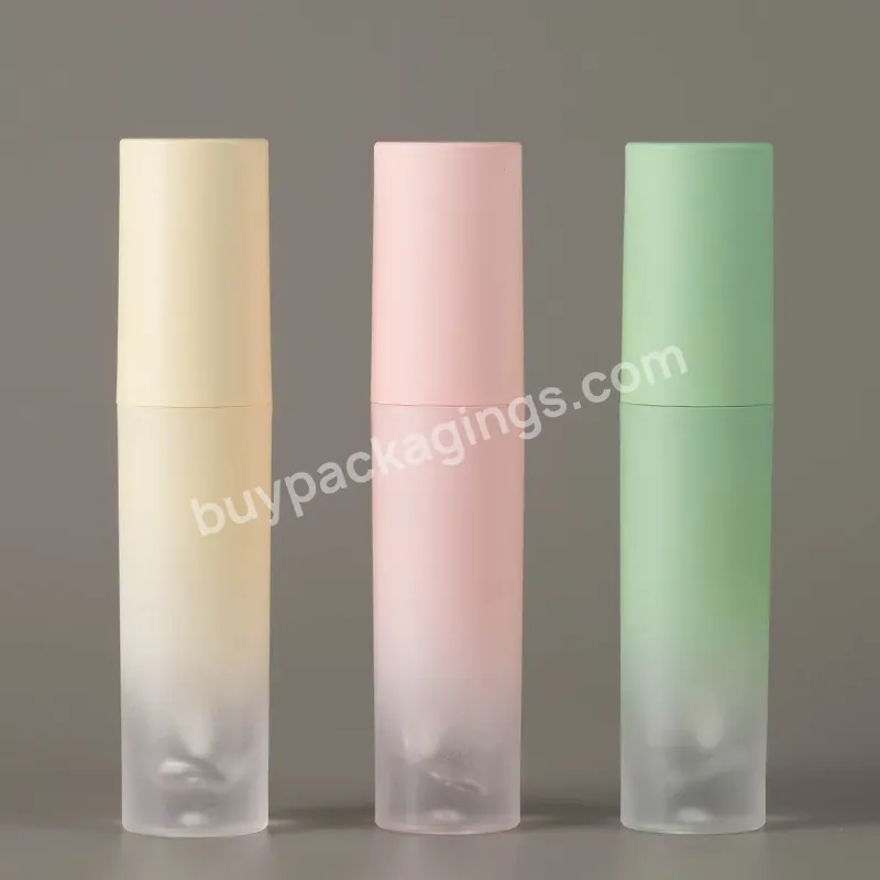 Cosmetic 3ml Petg Gradient Green Yellow Pink Empty Lip Tint Lipgloss Tubes Custom Logo Lip Clear Gloss Container Tubes