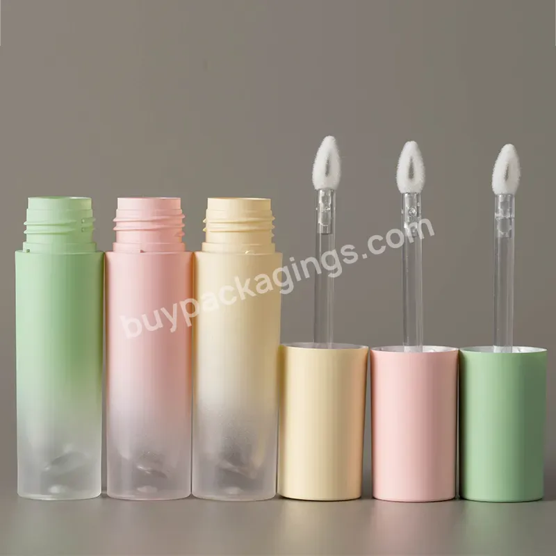 Cosmetic 3ml Petg Gradient Green Yellow Pink Empty Lip Tint Lipgloss Tubes Custom Logo Lip Clear Gloss Container Tubes