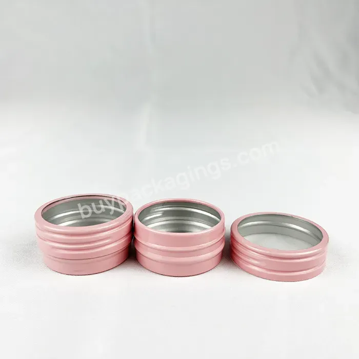 Cosmetic Aluminum Cream Jars Container With Transparent Window 5g 10g Metal Tins Empty Aluminum Cosmetic Cream Jar