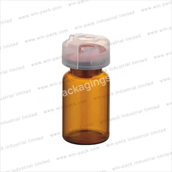 Cosmetic Amber 5ml 10ml Serum Essential Oil Bottle With Plastic Flip Cap