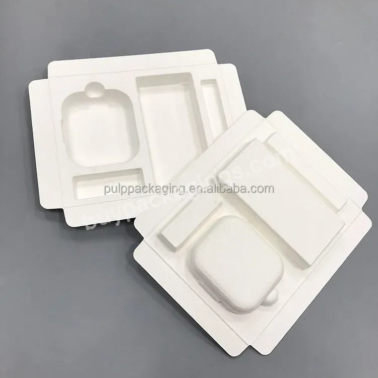 Cosmetic Bagasse Packaging Recycled Material Packaging Molded Pulp White Tray