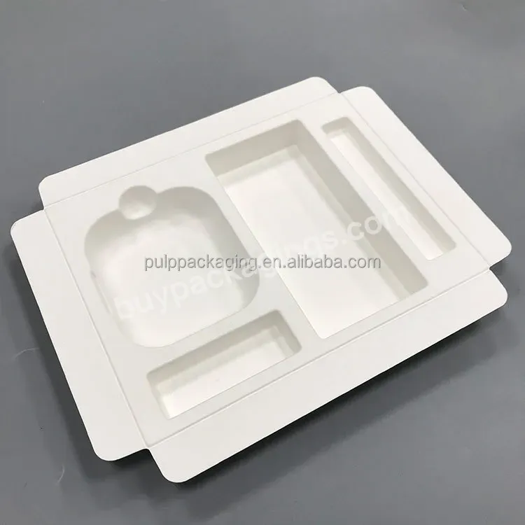 Cosmetic Bagasse Packaging Recycled Material Packaging Molded Pulp White Tray - Buy Molded Paper Pulp Tray,Recycled Pulp Packaging,Biodegradable Paper Pulp Insert Tray.