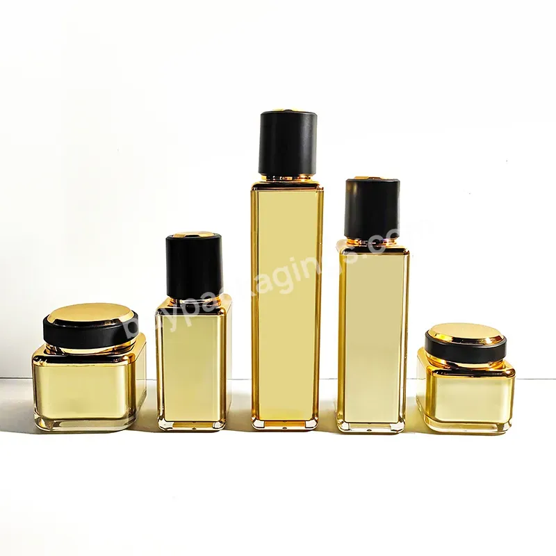 Cosmetic Beauty Product Containers Serum Bottle And Tube Suit Toner Gold Cream Container Facial Lotion Skin Care Packaging Set