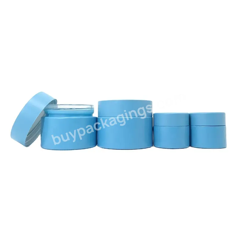 Cosmetic Blue Empty Packaging 5g 10g 15g 20g 30g 50g 80g 100g 200g Frosted Cosmetic Cream Container With Lids - Buy Glass Cream Cream Jar 100ml 50ml 30ml,Big Size Plastic Jar For Ointment Cream,Cosmetic Jars Face Cream Packaging Jar.